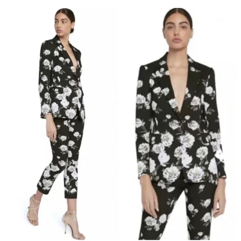 Alice + Olivia Floral Velvet Suit – Statement Elegance size 6